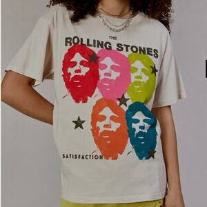 DAYDREAMER NWOT Rolling Stones Satisfaction Boyfriend Band Tee Retro Vintage XS